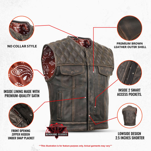 Liberty Knight - Lowcut Blaze Lowside Men's Leather Vest