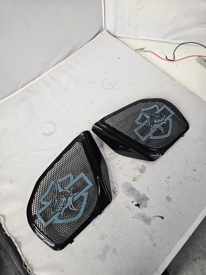 98-2024 Road Glide 3D shark speakers grill covers set