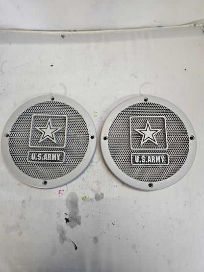 A set of Army speakers grill covers