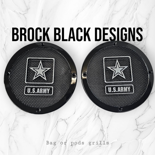 A set of Army speakers grill covers