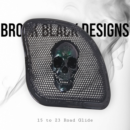 98 to 2024 Road Glide 3D vampire speakers grill covers set