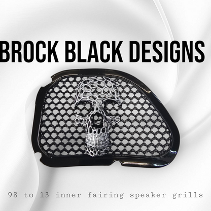 98-2024 Road Glide 3D webbed Skull speakers grill covers set