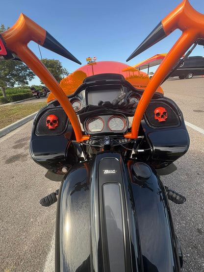 98-2024 Road Glide 3D Ancient Skull speakers grill covers set
