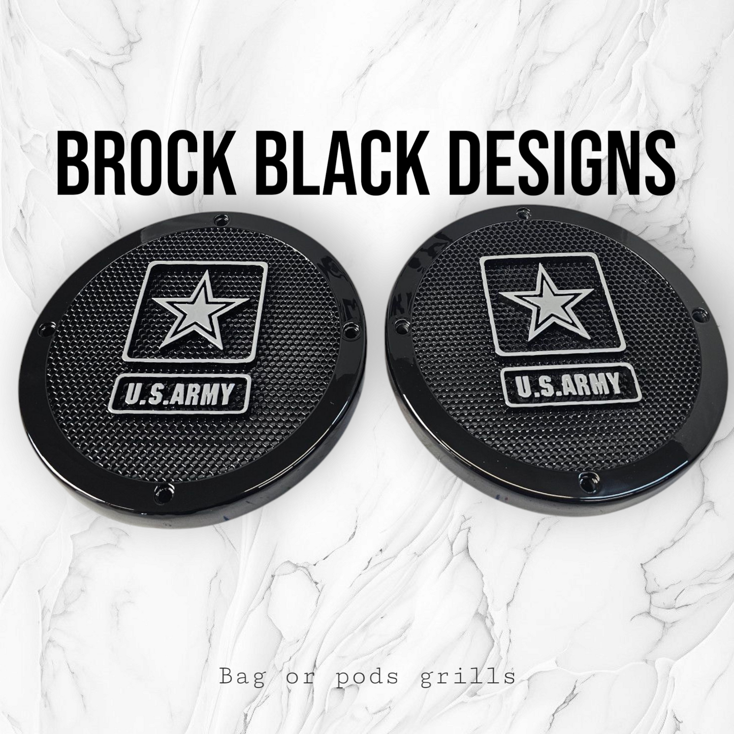 A set of Army speakers grill covers