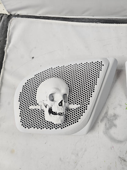 98 to 2024 Road Glide 3D skull and dagger speakers grill covers set