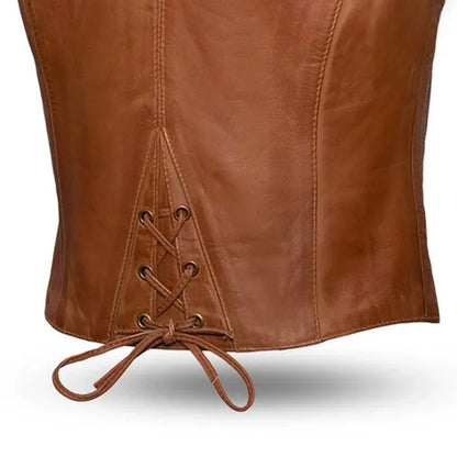 Savannah Women's Western Style Motorcycle Leather Vest