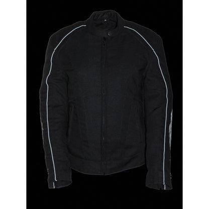 Milwaukee Leather SH1954 Women's Black Textile Jacket with Stud and Wings Detailing