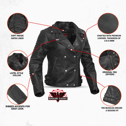 Shadow Queen Women's Black Fashion Leather Jacket