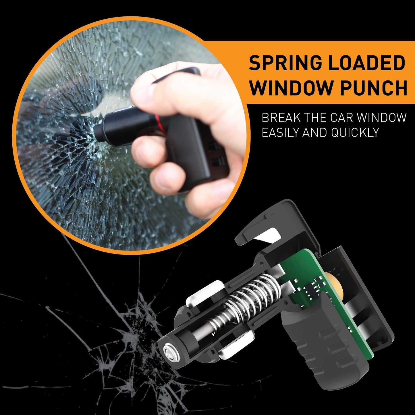 USB Car Charger Emergency Tool (Red Punisher)