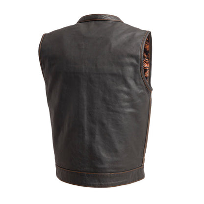 The Cut Men's Motorcycle Leather Vest, Multiple Color Options