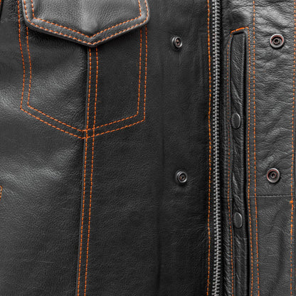The Cut Men's Motorcycle Leather Vest, Multiple Color Options