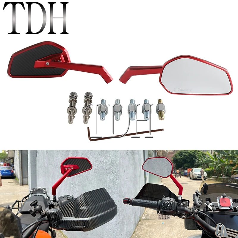 Rearview Mirrors 8mm 10mm Motorcycle Rear View Mirror For Harley Pan America 1250 Softail Fat Bob Sportster XL Nightster Touring