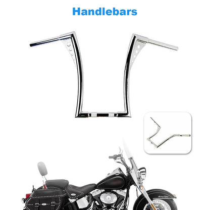 Motorcycle Handlebars 1 1/4" Ape Hangers 12" Rise Batwing Handle Bar For Harley Davidson Softail FLST FXST Sportster XL Dyna Road King Chrome