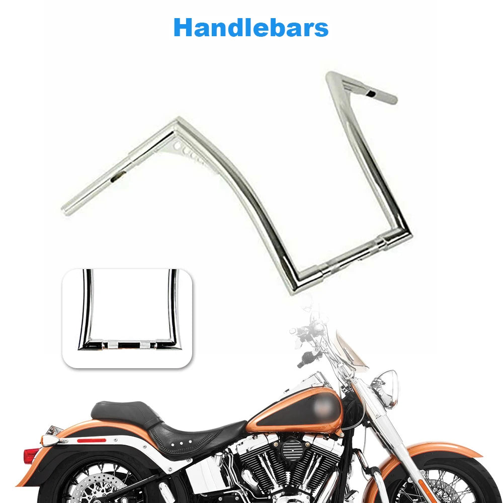 Motorcycle Handlebars 1 1/4" Ape Hangers 12" Rise Batwing Handle Bar For Harley Davidson Softail FLST FXST Sportster XL Dyna Road King Chrome