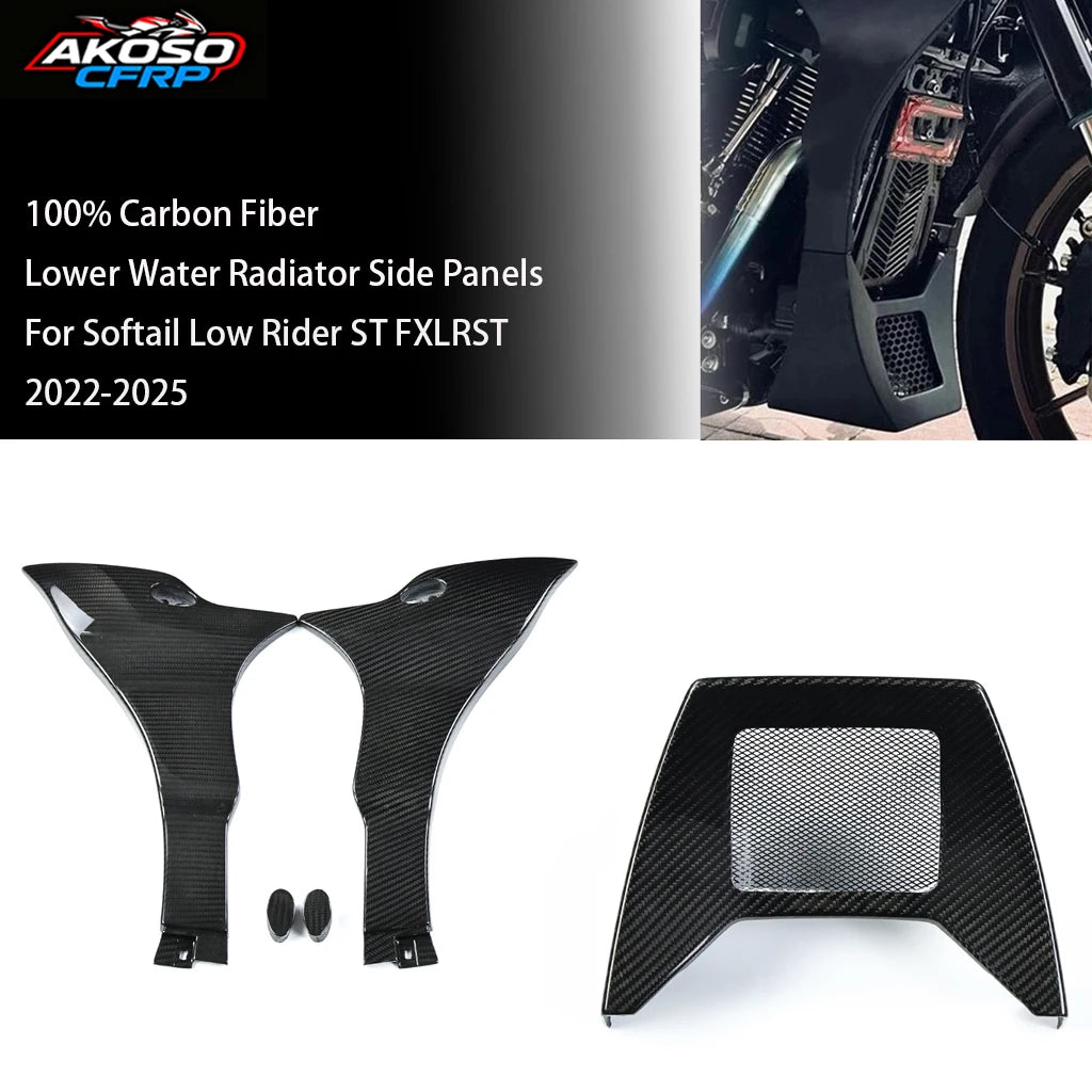 For Harley Davidson Softail Low Rider ST FXLRST 2022-2025 Carbon Fiber Lower Water Radiator Side Panels Motorcycle Accessories