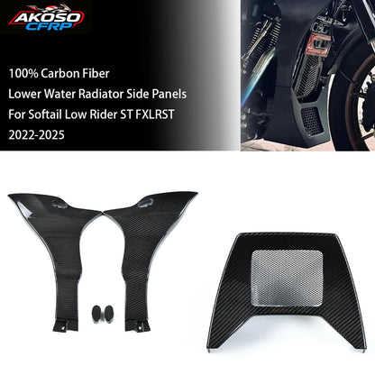 For Harley Davidson Softail Low Rider ST FXLRST 2022-2025 Carbon Fiber Lower Water Radiator Side Panels Motorcycle Accessories