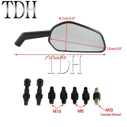 Rearview Mirrors 8mm 10mm Motorcycle Rear View Mirror For Harley Pan America 1250 Softail Fat Bob Sportster XL Nightster Touring