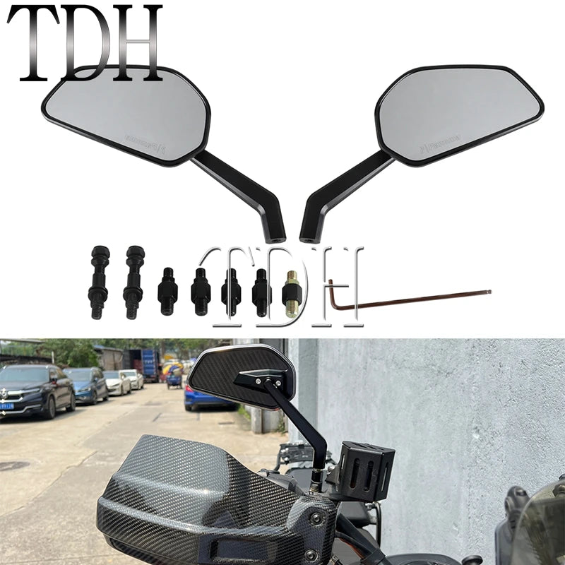 Rearview Mirrors 8mm 10mm Motorcycle Rear View Mirror For Harley Pan America 1250 Softail Fat Bob Sportster XL Nightster Touring