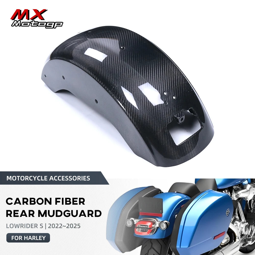 Carbon Fiber Rear Fender Wheel Mudguard For Harley Davidson Low Rider S ST 2022-2025 Lowrider Motorcycle Mud Guard Fairing Kits