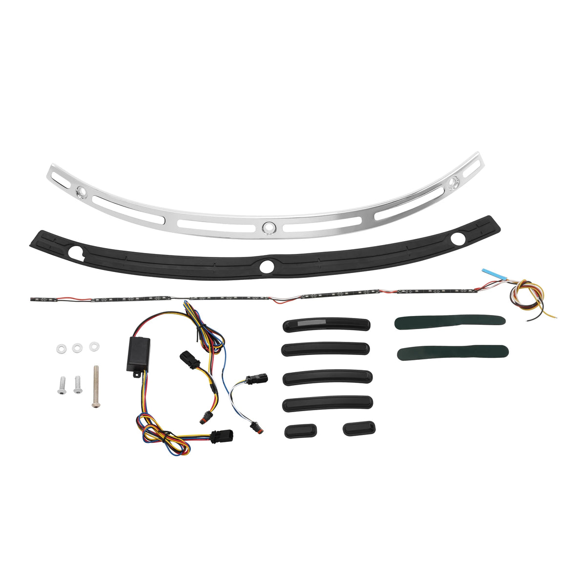 Motorcycle Windshield Trim W/ LED Light Lens For Harley Touring Ultra Limited Electra Glide Street Glide Tri 2014-2023 2018 2015