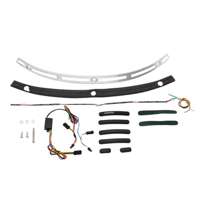 Motorcycle Windshield Trim W/ LED Light Lens For Harley Touring Ultra Limited Electra Glide Street Glide Tri 2014-2023 2018 2015