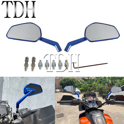 Rearview Mirrors 8mm 10mm Motorcycle Rear View Mirror For Harley Pan America 1250 Softail Fat Bob Sportster XL Nightster Touring