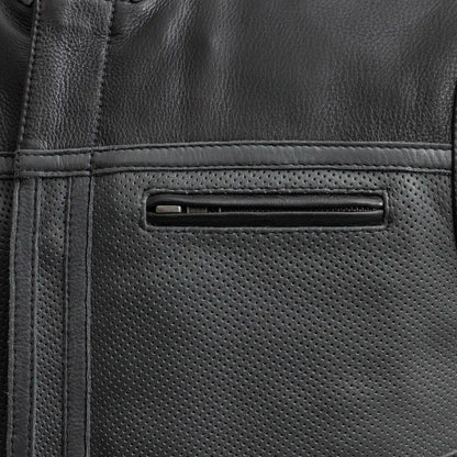 V-Twin Visionary Battleship Perforated Leather Vest